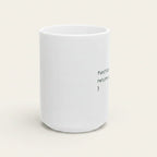 A white ceramic mug with black printed code text reading 'function return {}' on a light cream background.